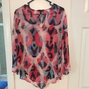 Banana Republic sheer bell sleeve top.
